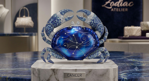 Cancer Zodiac Hard-Case — Sapphire crab case, constellation-etched
