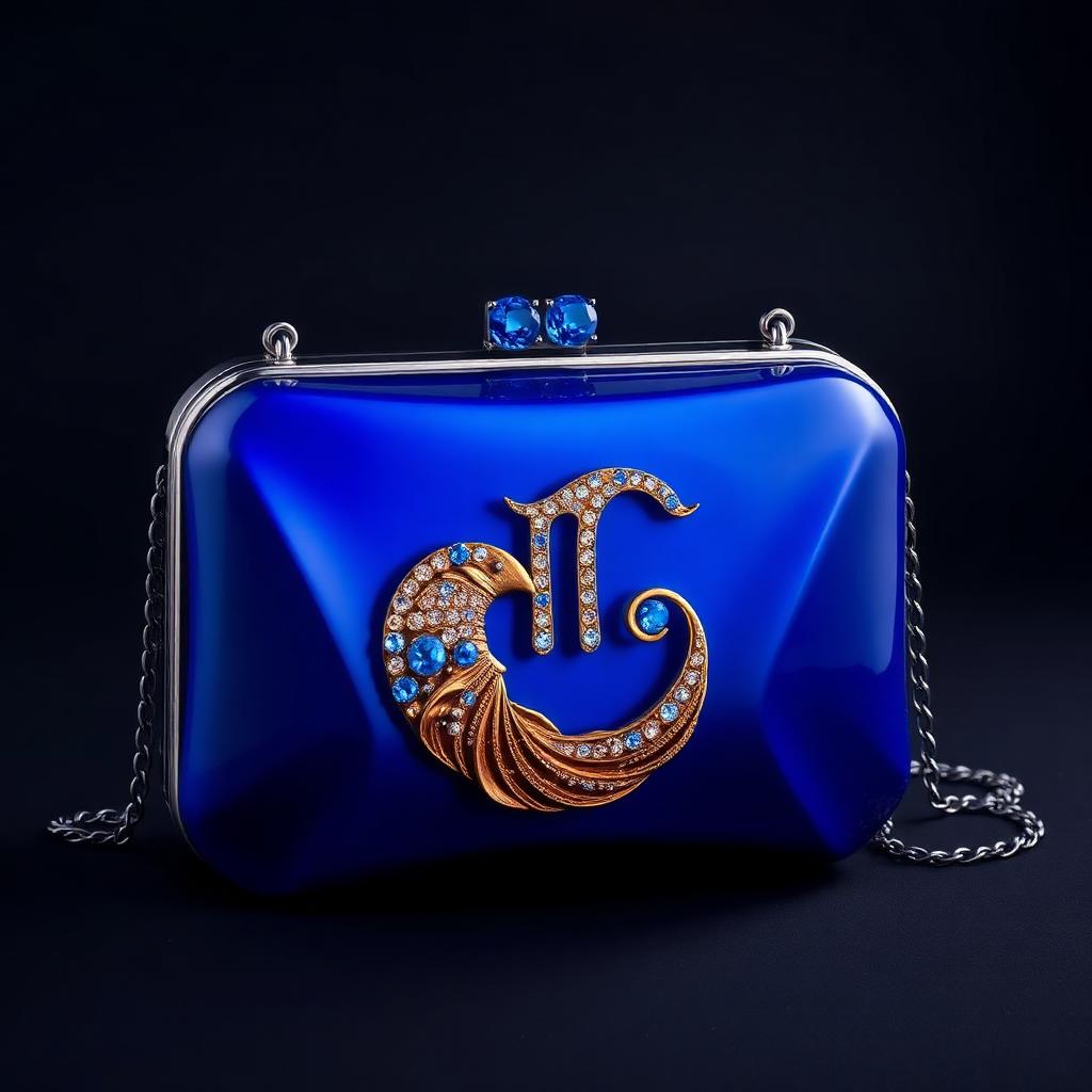 Aquarius Zodiac Hard-Case — Electric sapphire with cresting waves