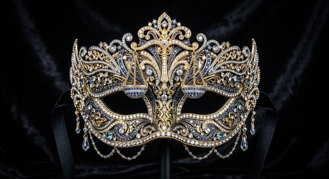 Libra — The Scales — Gold filigree with hanging crystal drops